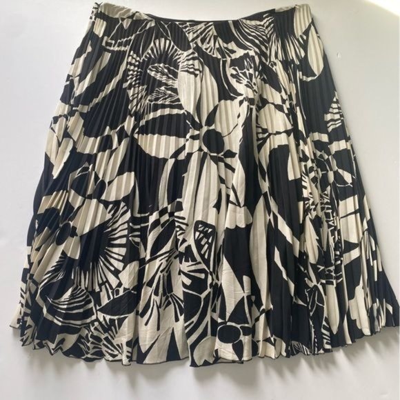 Ralph Lauren Collection Floral Pleated Midi Skirt Silk Size 10 - Picture 3 of 13